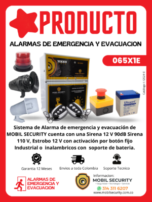 Alarma de emergencia señal audible y visual | ALARMA DE EMERGENCIA 🚨 | MOBIL SECURITY