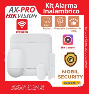 Panel de Alarma Inalámbrico de Hikvision / Soporta 48 Zonas / Wi-Fi y Ethernet / Incluye Batería de respaldo / Compatible con los Accesorios AX PRO