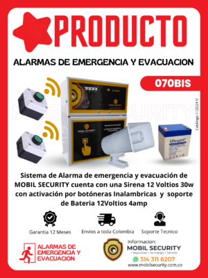 Sistema de Alarma de Emergencia MOBIL SECURITY Referencia: 070BIS
