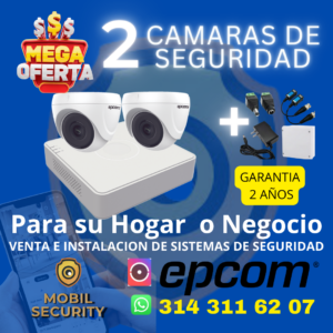 KIT 2 CAMARAS DE SEGURIDAD EPCOM BOGOTA !OFERTA¡